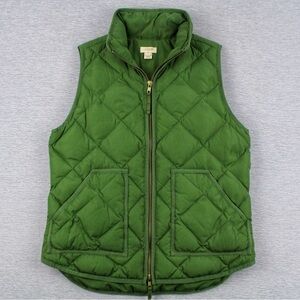 J. Crew Green Quilted Vest Size S
